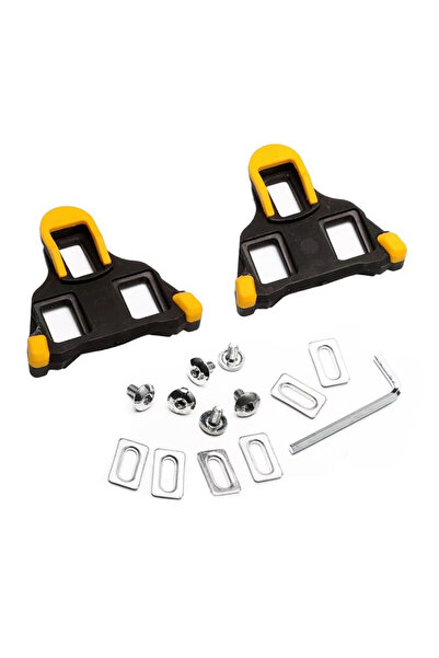 Choice مرابط دراجات طريق صفراء اللون لدواسات شيمانو SPD-SL القابلة للقفل، مرا...