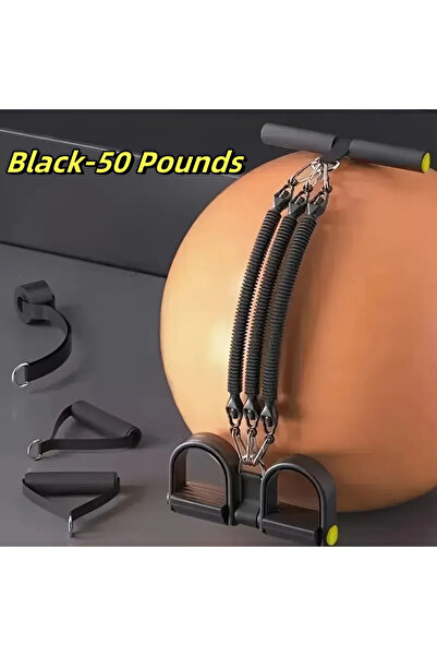 Choice شريط مقاومة أسود - 50 رطلاً، قطعة واحدة، بمقابض، حبل سحب مرن لتمارين ا...