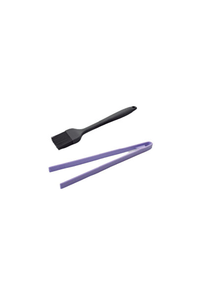 iBiLi Set de 2 ustensile pentru decorat tort Ibili-Ecoprof, silicon, 25/29 cm, negru/liliac