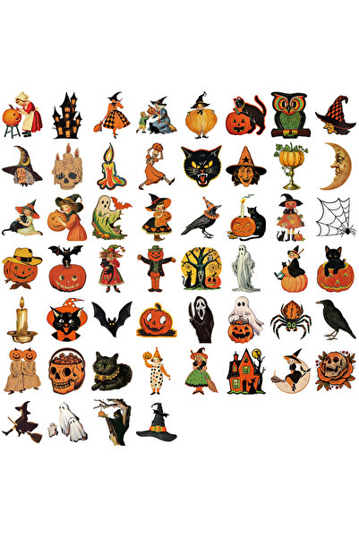 Choice ٥٢ قطعة من ملصقات الهالوين على شكل يقطينة ساحرة، رائعة لتزيين أجهزة ال...