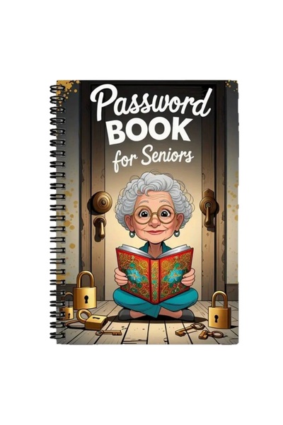 Choice WHITE Spiral Password Notebook for Seniors Special Art Pattern Elderly...