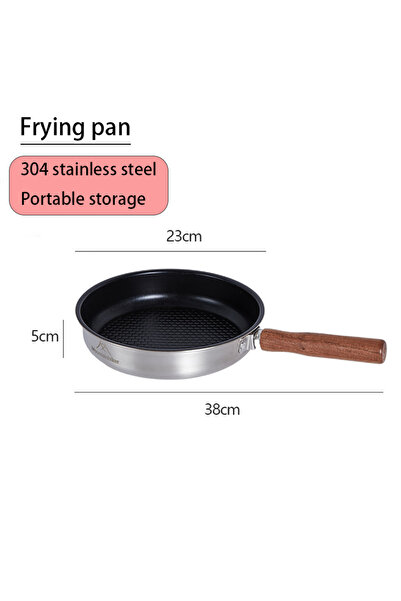 Choice frying pan 304 stainless steel outdoor camping picnic flat bottomed non stick pan, steak, fried egg,