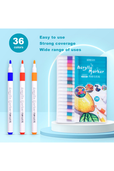 Choice 36Colors 12/24/36/48/60/80 Colors Acrylic Paint Pens Markers for Wood ...