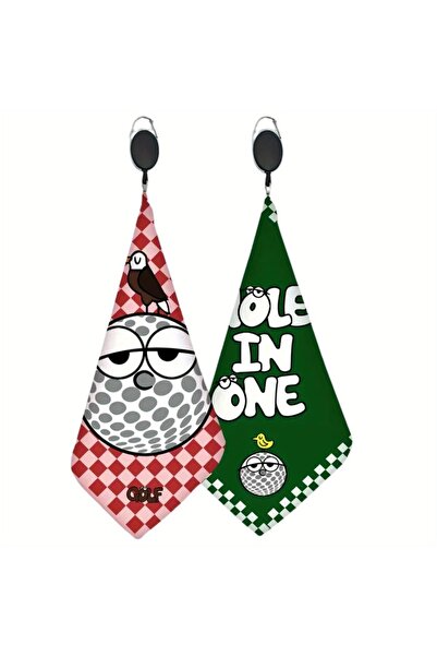 Choice منشفتان جولف جديدتان عاليتي الجودة باللون الأخضر، بتصميم عصري وطباعة ع...