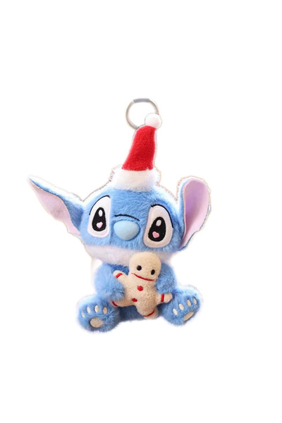 Miniso 1 pc-opp bag New Anime Figures Stitch Plush Keychain Christmas Seris Keychains Plushie Keyring Doll
