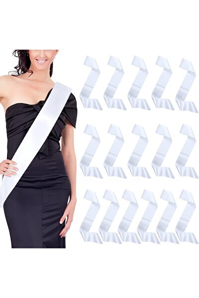 Choice WHITE 1 Piece Blank Satin Sash White Plain Sash Party Event Diy Your O...