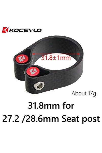 Choice 31.8mm Size KOCEVLO Bike 3k Carbon Fibre Bicycle Seatpost Clamp MTB Mo...