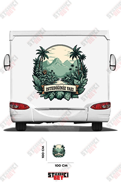 STİCKERCI BEY ملصق تزيين للعربات المتنقلة بتصميم الشجرة والجبال