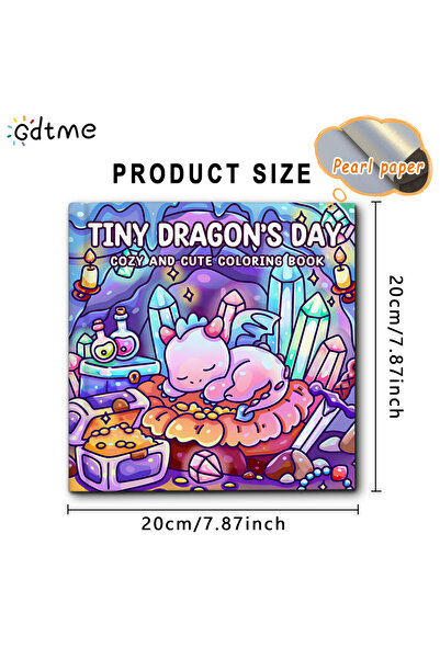 Choice 20x20cm 24pages TINY DRAGON'S DAY COZY AND CUTE Coloring Book for Adul...