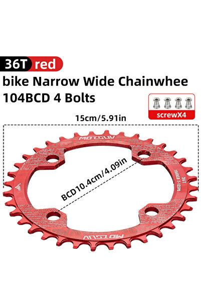 Choice 36T MOTSUV 104BCD Bicycle Round Shape Narrow Wide Chainwheel 32T/34T/3...