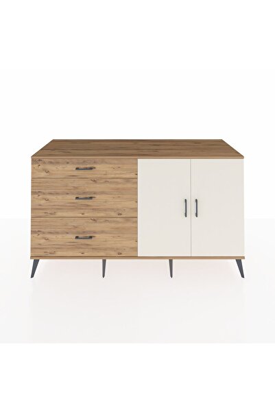 Dienni Kronos Konsol 2 Raflı 3 Çekmeceli 2 Kapaklı 176x59x99 Çam-Aytaşı/Çam