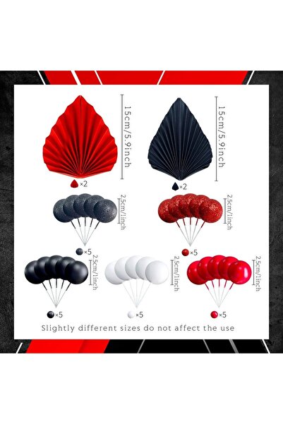 Choice 29pcs 29Pcs Black Red Balls Cake Decoration Red Cake Decoration Black ...