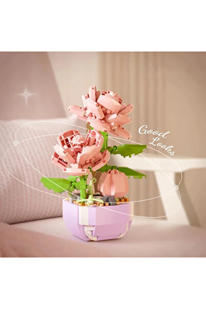 Choice Pink Everlasting Flower Building Blocks Romantic Home Decor Bonsai Tre...