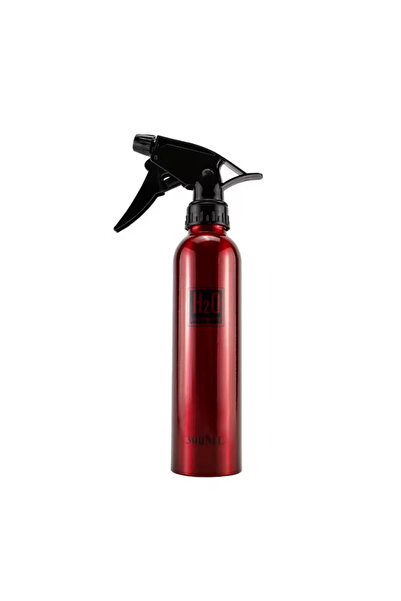 SELA Metallic Red Spray Bottle for Hairdressing and Barbering, 300 ml