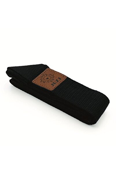 Choice حزام جلدي متعدد الوظائف أسود اللون لسجادة اليوغا - حزام مطاطي لليوغا و...