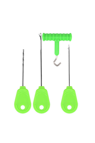 Choice BT06-Green Hirisi 4PCS إبرة طعم صيد سمك الشبوط مع علبة، أداة كروشيه/حفر/سحب، معدات صيد