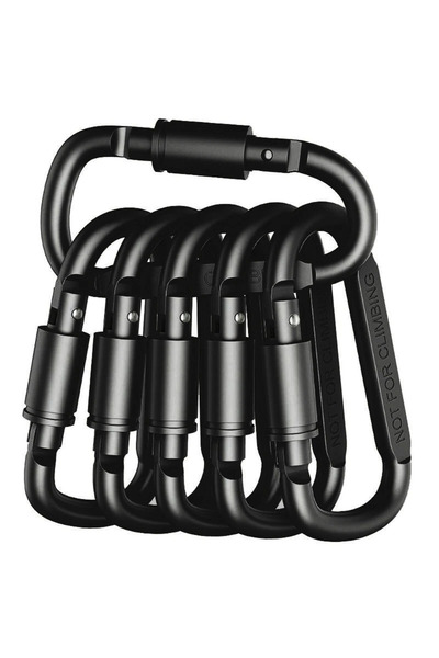 Choice مشابك كارابين سوداء، خطافات، مشبك زنبركي شديد التحمل، قفل لولبي لألعاب...