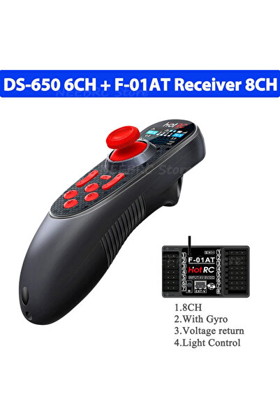 Choice جهاز DS650 مع وحدة التحكم عن بعد F-01AT HOTRC DS650 DS-650 6CH 2.4G نظ...