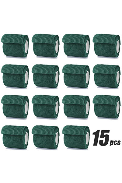 Choice 5 سم أخضر داكن - 15 قطعة 1/6/10/15 قطعة 4.8 متر ضمادة رياضية مرنة ذاتي...