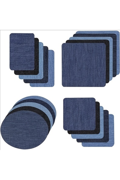 Choice 20 قطعة من رقعة قماش الدنيم الصغيرة، طقم إصلاح ملابس الجينز والملابس، 5 ألوان،