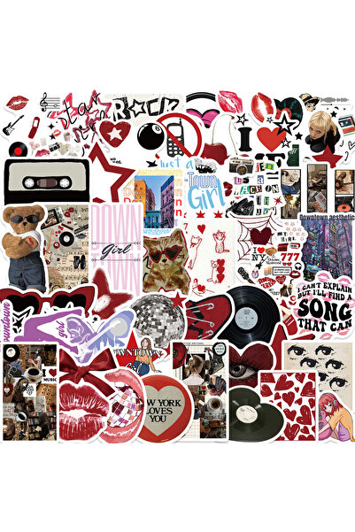 Choice ٥٠ قطعة من ملصقات ريترو جمالية مستوحاة من التسعينيات وألفية الألفية، م...
