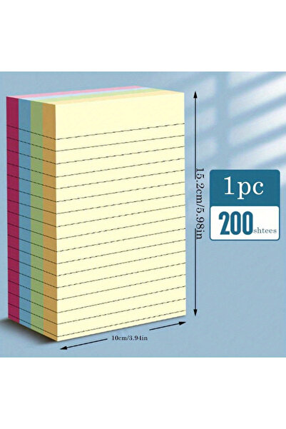 Choice1 ملاحظات لاصقة طويلة (200 صفحة) 100/200 قطعة، ملونة، بخطوط أفقية، سهلة...