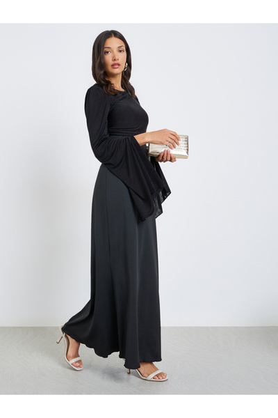 Styli Women A-Line Maxi Dress with Slit Sleeves