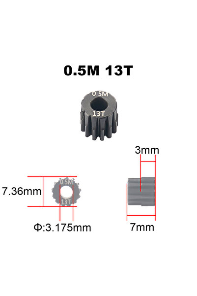Choice تروس محرك PYFORE M0.5 مقاس 13 سنًا، فتحة 3.175 مم، من 13 إلى 27 سنًا، ...