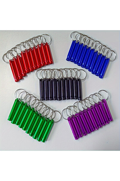 Choice LHJXKS-50 قطعة، صافرة طوارئ من سبائك الألومنيوم مع سلسلة مفاتيح - صافرة متعددة الألوان عالية الصوت