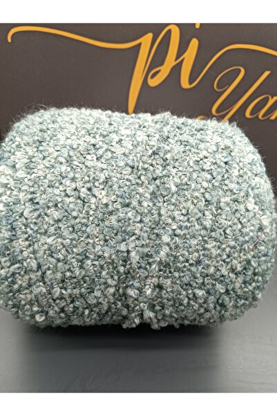 Pİ Yarn خيط بوكليت كبير الحجم 500 جرام، خيط للحياكة اليدوية، أزرق رمادي