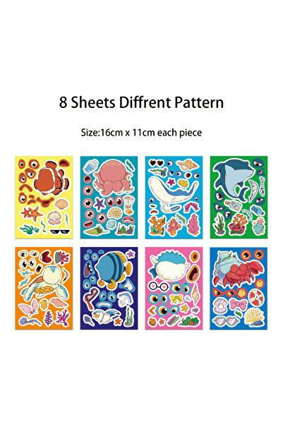 Choice ٨ قطع من ملصقات تغيير وجه السمكة اللطيفة، مواد يمكنك صنعها بنفسك، أغطي...