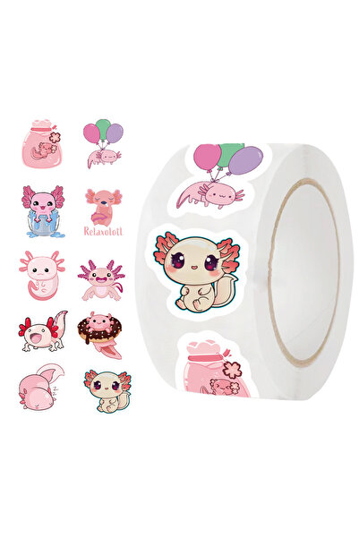 Choice ٥٠٠ قطعة من ملصقات الأكسولوتل الكرتونية اللطيفة، ملصقات تشجيعية للأطفا...