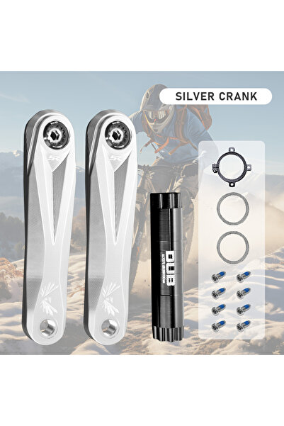 Choice ذراع تدوير دراجة جبلية SR50 فضي KRSEC بطول 170 مم، محور DUB بطول 170 م...