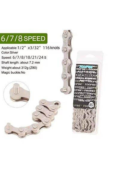 Choice سلسلة دراجة هوائية بـ 6، 7، 8 سرعات، 116L، سلسلة دراجة هوائية فضية فائ...