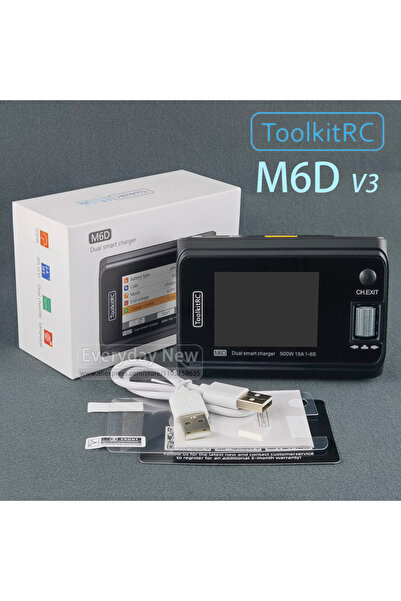 Choice شاحن بطارية ليثيوم M6D Power من ToolkitRC، أسود اللون، ثنائي القناة، ت...
