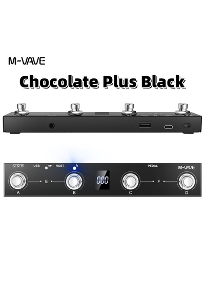 Choice وحدة تحكم MIDI قابلة للبرمجة Chocolate Plus Black M-VAVE Chocolate Plus، تدعم 4 أزرار ودواسة قدم.