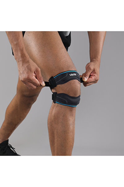 Choice حزام سيليكون مزدوج قابل للتعديل لوتر الرضفة، مقاس واحد، لون رمادي داكن، قطعة واحدة، للرجال والنساء - مريح