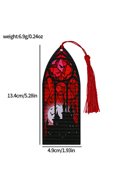Miniso red Dark Gothic style bat acrylic bookmark with red, pink, and purple ...