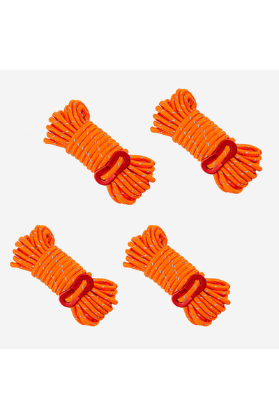 Choice مجموعة من 4 حبال شد خارجية برتقالية اللون، 4 مم، حبال خيام خفيفة الوزن...