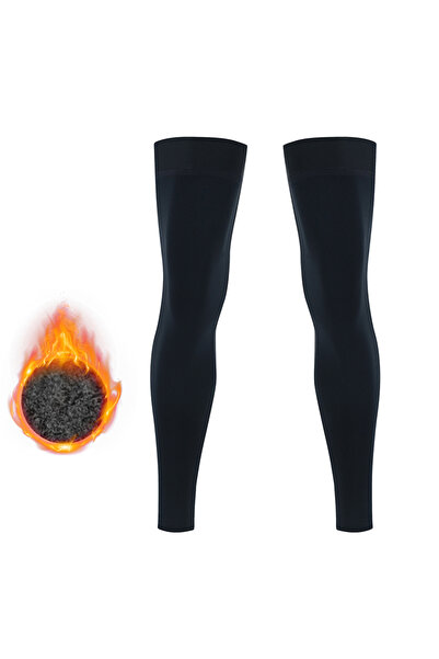 Choice جوارب تدفئة الساق السوداء من HISERWA لركوب الدراجات، دافئة ومقاومة للر...