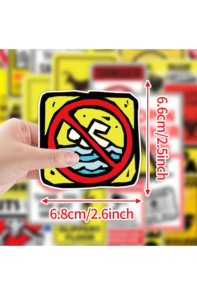 Choice ٥٠ قطعة من ملصقات التحذير المرحة، ملصقات زخرفية مقاومة للماء لأجهزة ال...