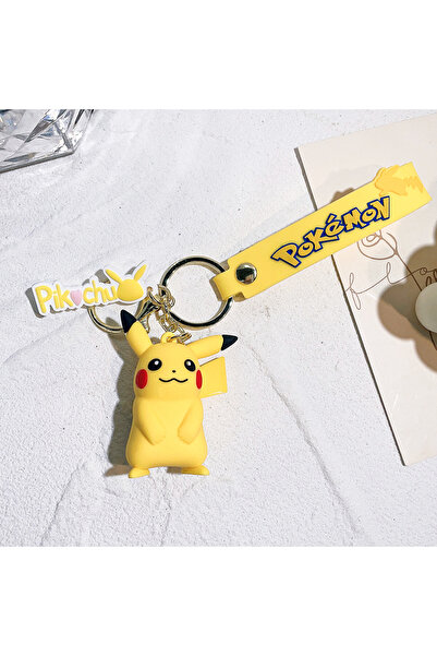 BANDAI مجسم بيكاتشو الأصلي، سلسلة مفاتيح كرتونية عصرية، لعبة سيارة مزخرفة من ...