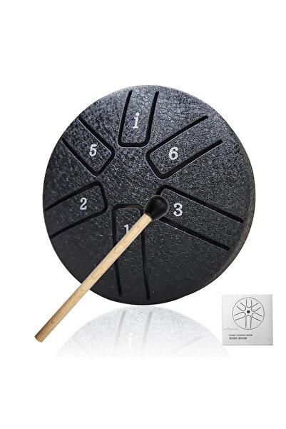 Choice 3 INCH BLACK 3 Inches 6 Tones Steel Tongue Drum Outdoors Instrument Mini Hand Drum Ethereal Drum Pe