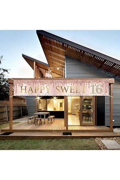 Choice 45X200cm MULTI 16th Birthday "Happy and Sweet Party Banner - Polyester...