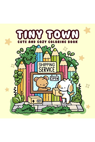 Choice MULTI TINY TOWN Bold-easy Patterns Coloring Book for Adults Cute Drawi...