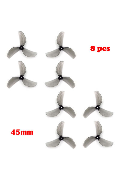 Choice 4 أزواج من مراوح Gemfan الرمادية مقاس 1.5 مم، 8 قطع، 45 مم، ثلاثية الش...