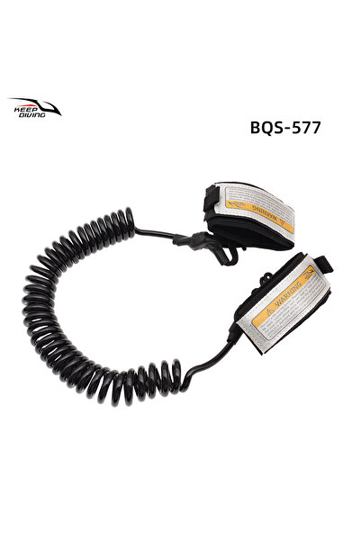 Choice حبل أمان غوص سكوبا أسود بقطر 6 مم، مصنوع من مادة TPU، حلزوني مضاد للضياع، طوله حوالي 3 أمتار