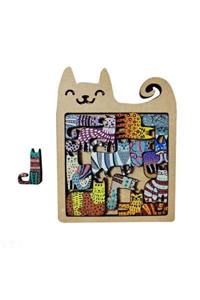 Choice1 1pcs Wooden cat shaped puzzle toy children's puzzle early education t...