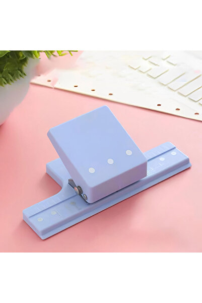 Choice مثقب يدوي صغير متعدد الوظائف بثلاثة ثقوب، أزرق اللون، قطعة واحدة، يمكنه ربط 6 ورقات، مناسب لـ