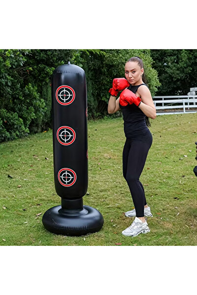 Choice عمود ملاكمة قابل للنفخ كبير الحجم من مادة PVC سميكة بطول 63 بوصة، حقيب...